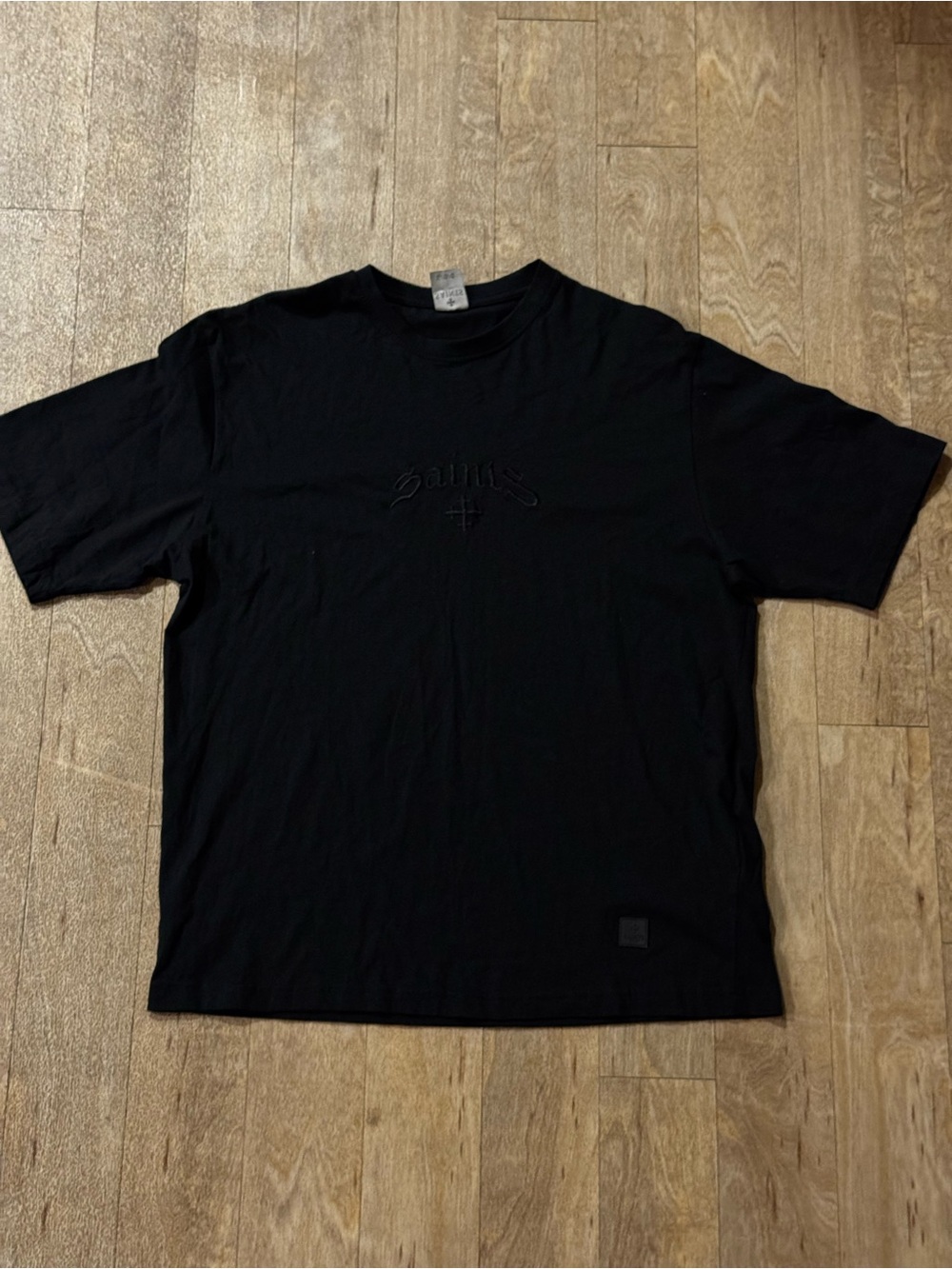 Saints Studio Black Embroidered Crewneck T Shirt Size Large